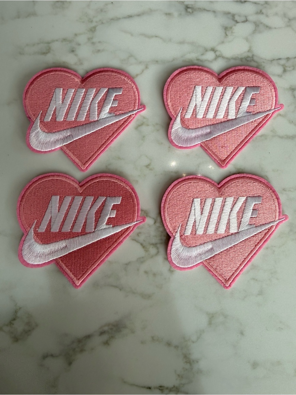 Hand Crafted Pink Heart Iron on Patches